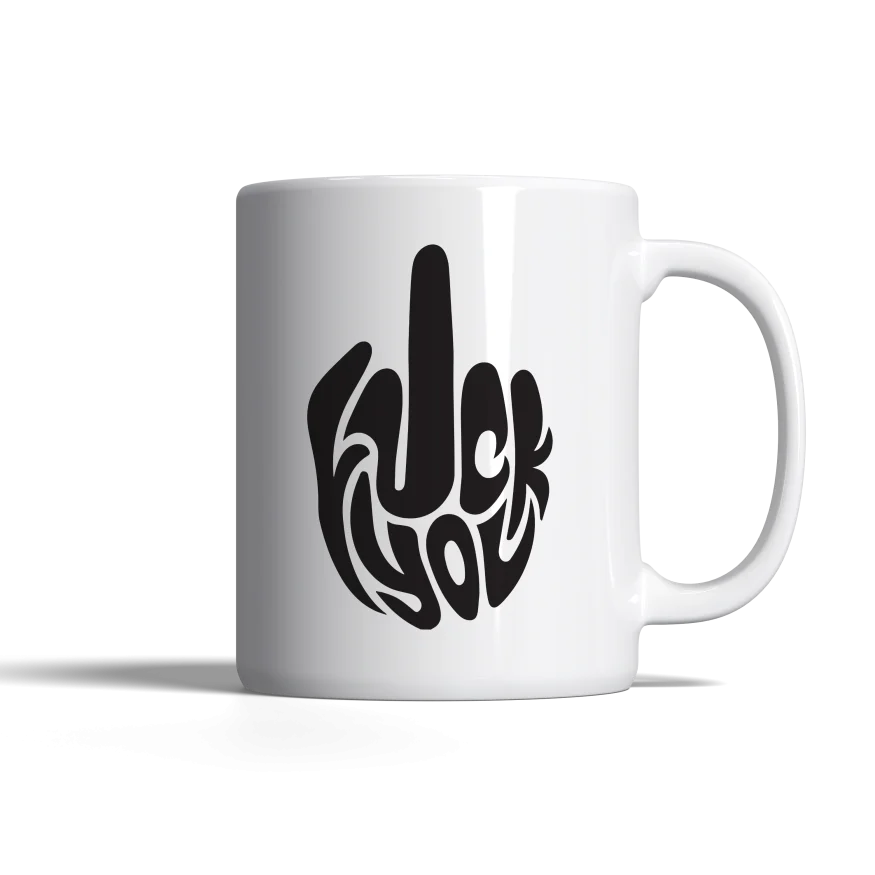 Fuck You Mug - Abstract Shape Middle Finger design